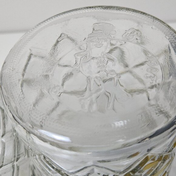 1983 Mr. Peanut Clear Glass Canister Planters Jar with Lid Logo Bottom Set of 2 - Picture 5 of 9